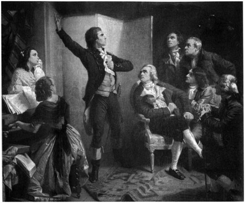 Rouget de I'Isle sings la Marseillaise for the first time on 25 April 1792