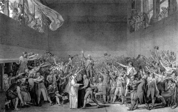 Tennis Court Oath, drawing by David