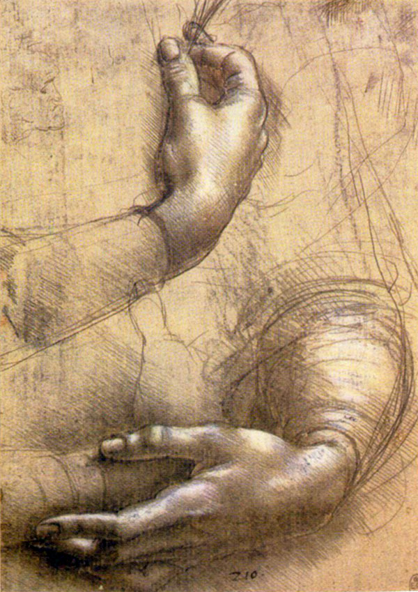 Study of hands for Mona Lisa, seep .76