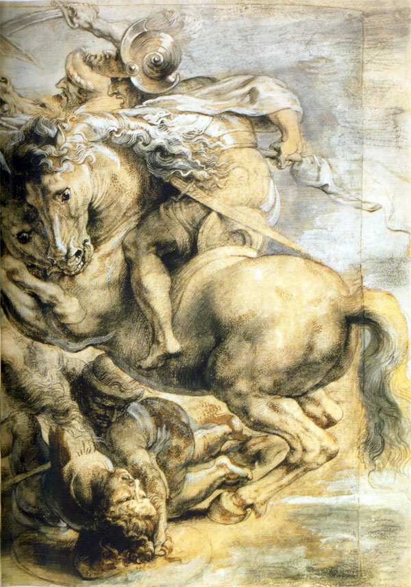 Copy afater Leonardo's Battle of Anghiari, by Peter Paul Rubens