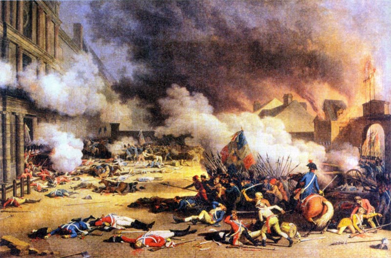 The Storming of the Tuileries palace, painting by Jacques Bertaux - 1793