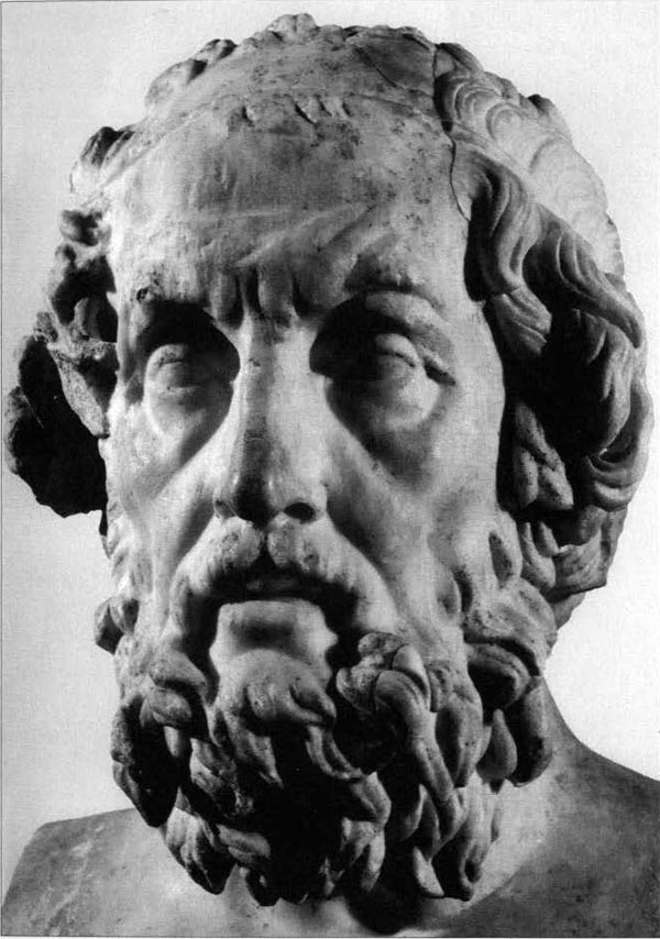 A bust of the epic poet Homer (2nd century BC)