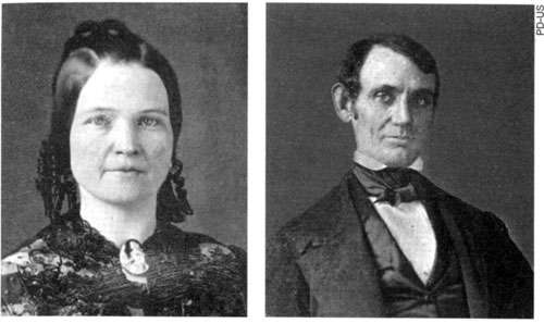 Left : Mary Todd Lincoln (1846 or 1847), and right : Lincoln in  Springfield at the same time