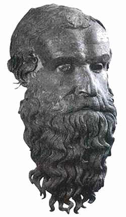 A Greek philosopher, 5th century, bronze. 