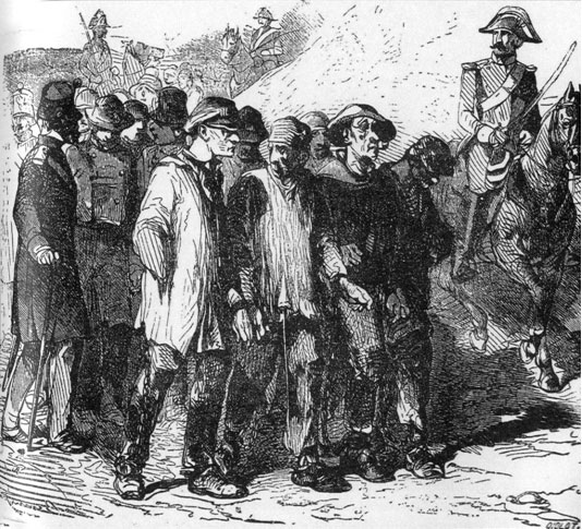 The departure of the prisoners sentenced to hard labour