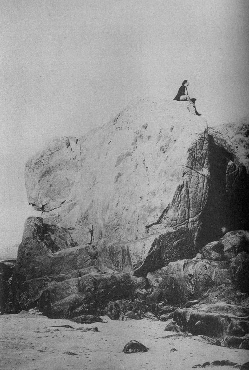 A Photography of Victor Hugo contemplating the ocean at Jersey